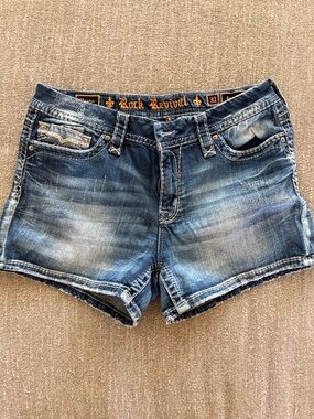 Rock Revival Magnor Easy Short Women's Faded Blue Denim Shorts